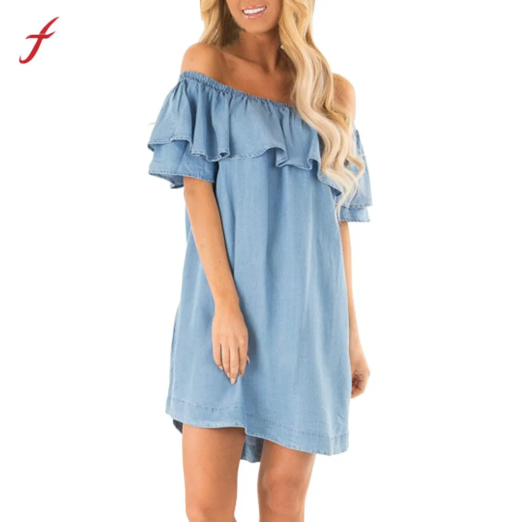 feitong Women Dress Sexy Dress 2019 Office Lady Off Shoulder Casual Short Mini Dress Solid Denim Beach Dress
feitong Women Dress Sexy Dress 2019 Office Lady Off Shoulder Casual Short Mini Dress Solid Denim Beach Dress