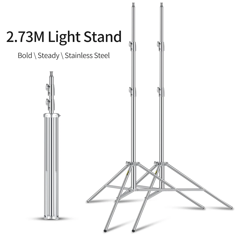 2pcs 2.73M Heavy Duty Stainless Steel Light Stand for Studio Photo Video Light Softbox Reflector for Professional Photography
2pcs 2.73M Heavy Duty Stainless Steel Light Stand for Studio Photo Video Light Softbox Reflector for Professional Photography