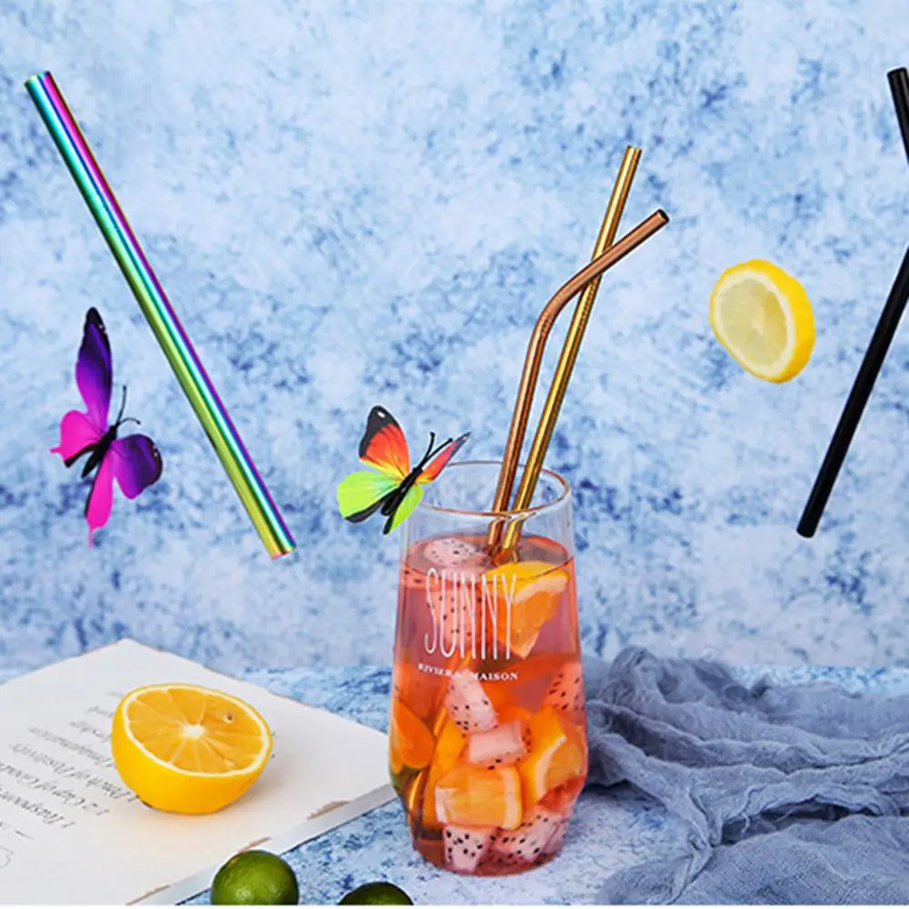 Pawaca 3pcs Reusable Metal Stainless Steel Drinking Straws With 1 Cleaner Brush Free Bag Bar Accessaries
Pawaca 3pcs Reusable Metal Stainless Steel Drinking Straws With 1 Cleaner Brush Free Bag Bar Accessaries