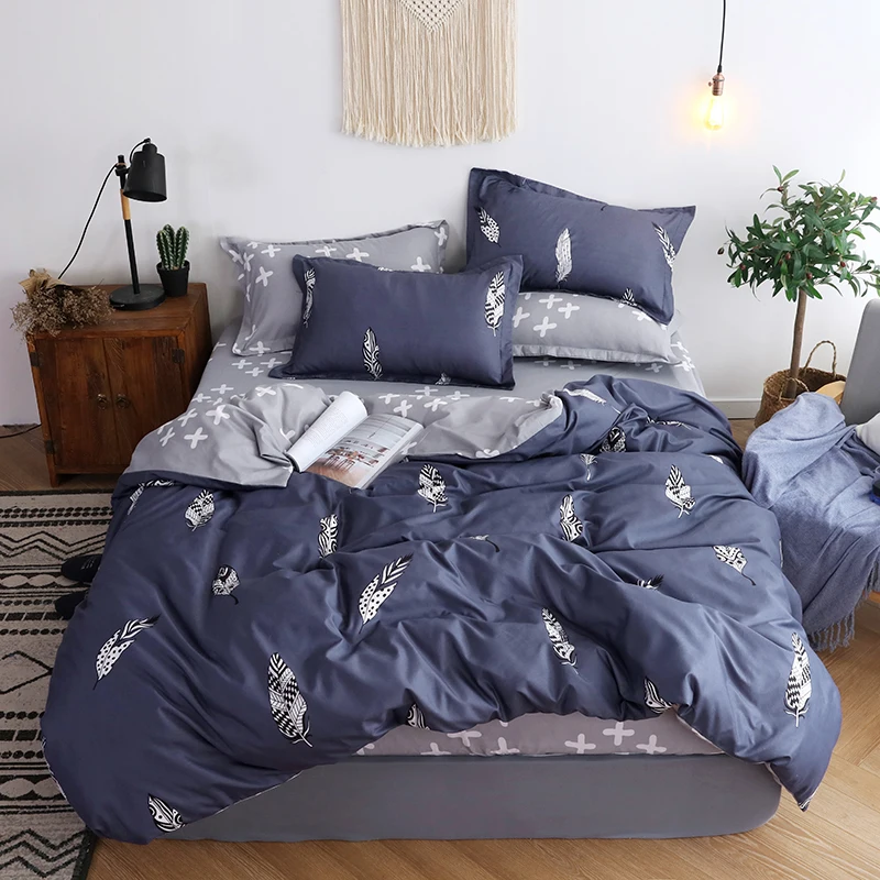 White Feather AB Side Duvet Cover+Bed Sheet+Pillowcase AB Side Bedding Set Twin Full Queen King Size
White Feather AB Side Duvet Cover+Bed Sheet+Pillowcase AB Side Bedding Set Twin Full Queen King Size