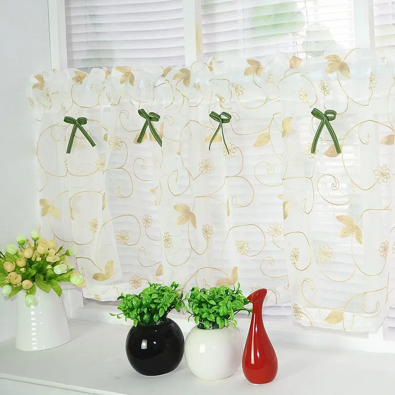 Pastoral Style Embroidered Coffee Curtain Finished Translucidus Kitchen Curtain Decorative Multi-size Curtain
Pastoral Style Embroidered Coffee Curtain Finished Translucidus Kitchen Curtain Decorative Multi-size Curtain