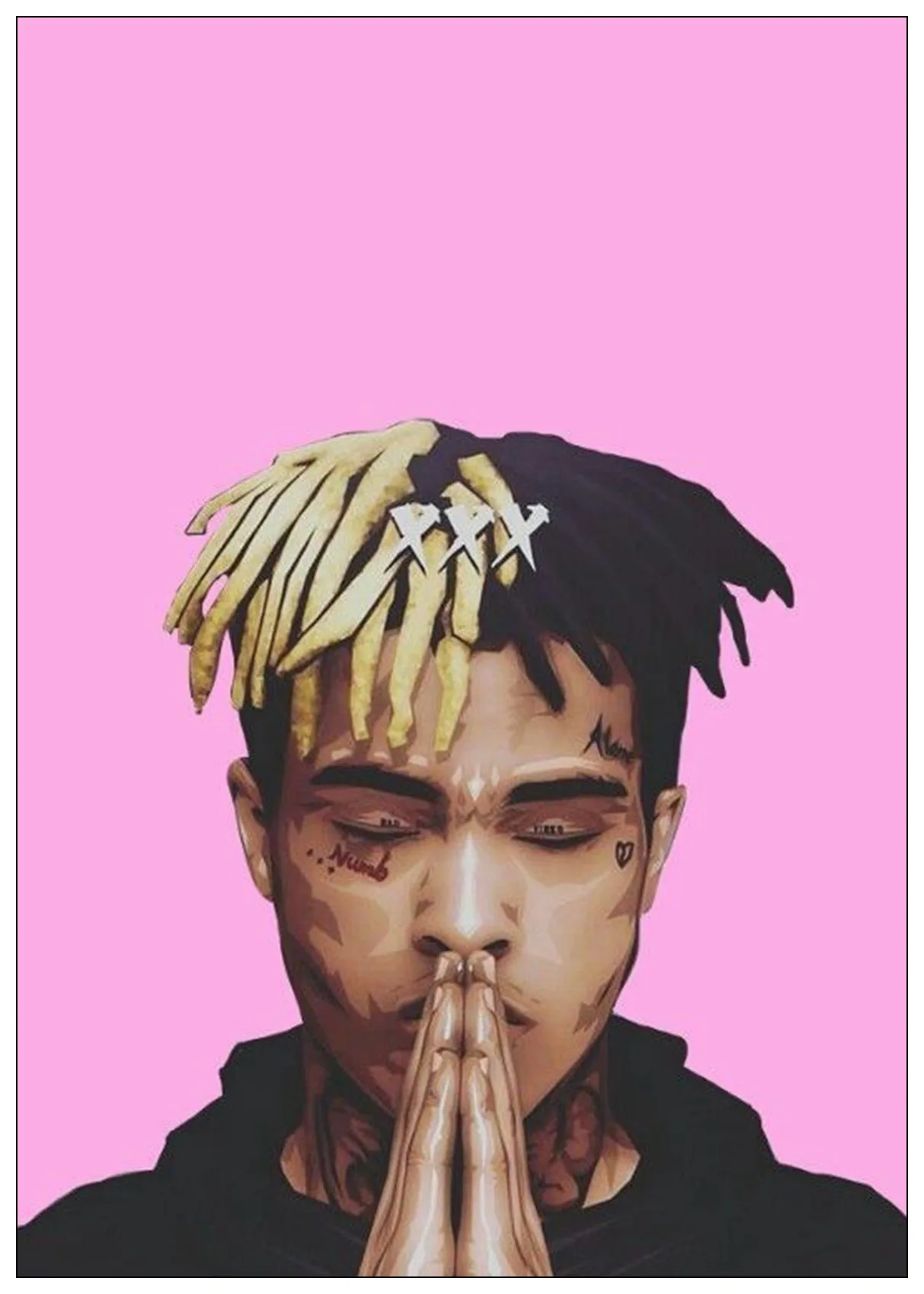 XXXTentacion Rap Hip Hop Music Star Singer Art Poster white coated