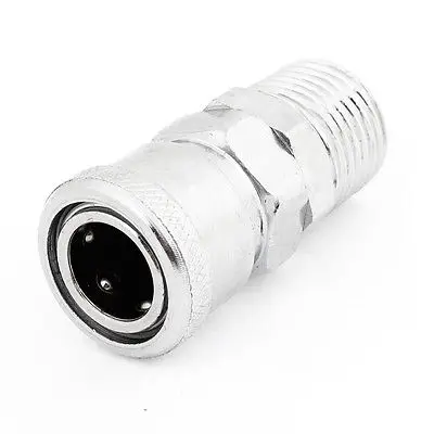 

SM-40 1/2"PT Male Threaded Quick Release Silver Tone Metallic Coupler Fittings Free shipping