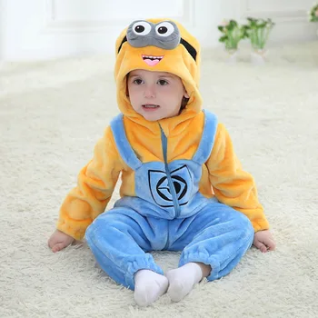 Winter Flannel Baby Minions Clothing Long Sleeve Hooded Baby Rompers Jumpsuits for Boy Girl Infant Overalls
Winter Flannel Baby Minions Clothing Long Sleeve Hooded Baby Rompers Jumpsuits for Boy Girl Infant Overalls