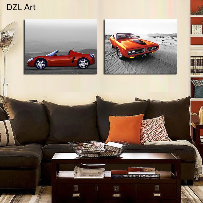 Фото 2 комплекта современный дом красные автомобили Настенный декор - купить
