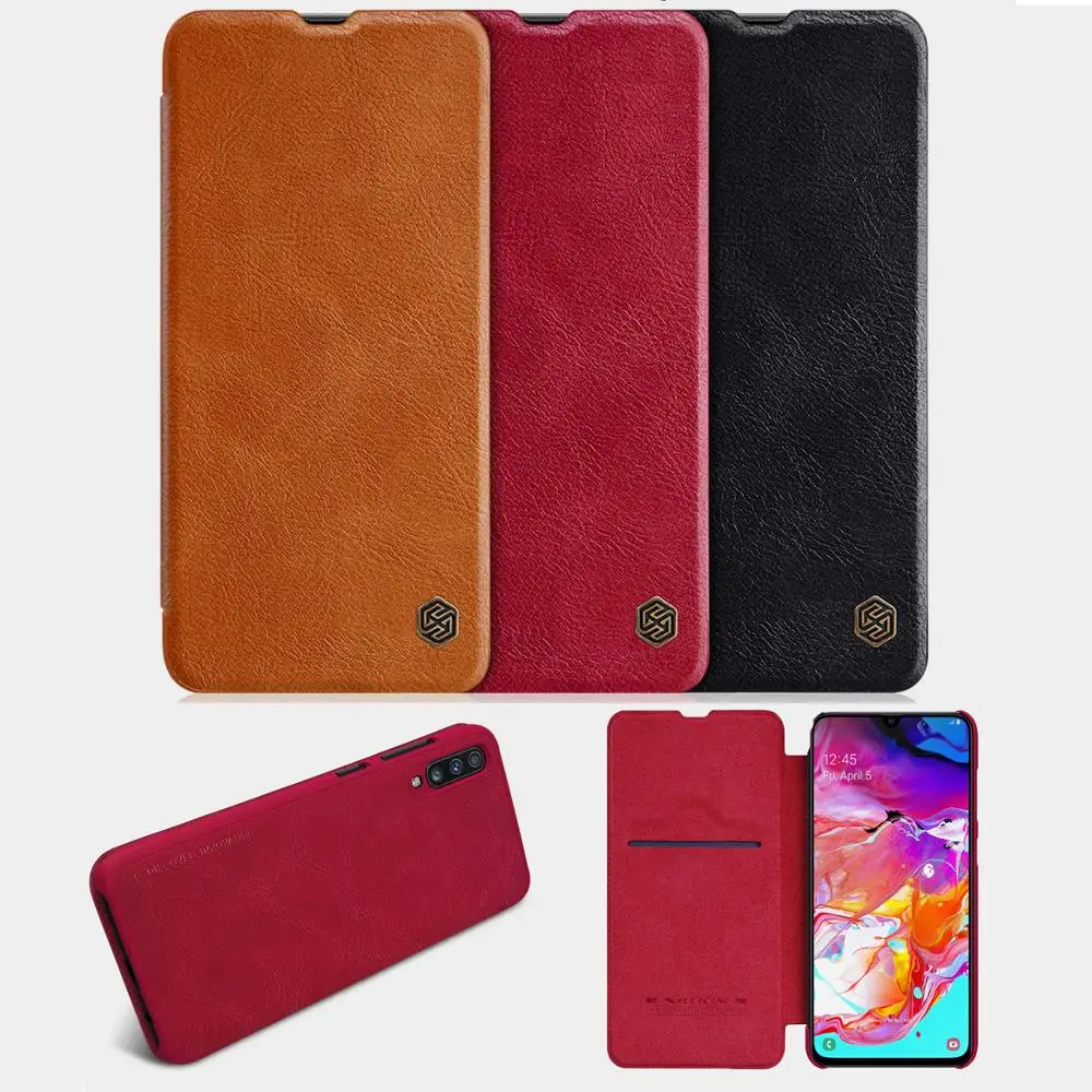 Чехол книжка Nillkin для Samsung Galaxy A70 кожаный чехол кошелек с отделением карт M30 M10 M20 A50