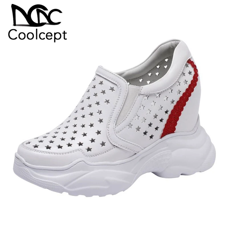 Coolcept Women Genuine Leather Pumps Slip On Increasing Height Shoes Summer Hollow High Heels Women Casual Footwear Size 32-40
Coolcept Women Genuine Leather Pumps Slip On Increasing Height Shoes Summer Hollow High Heels Women Casual Footwear Size 32-40