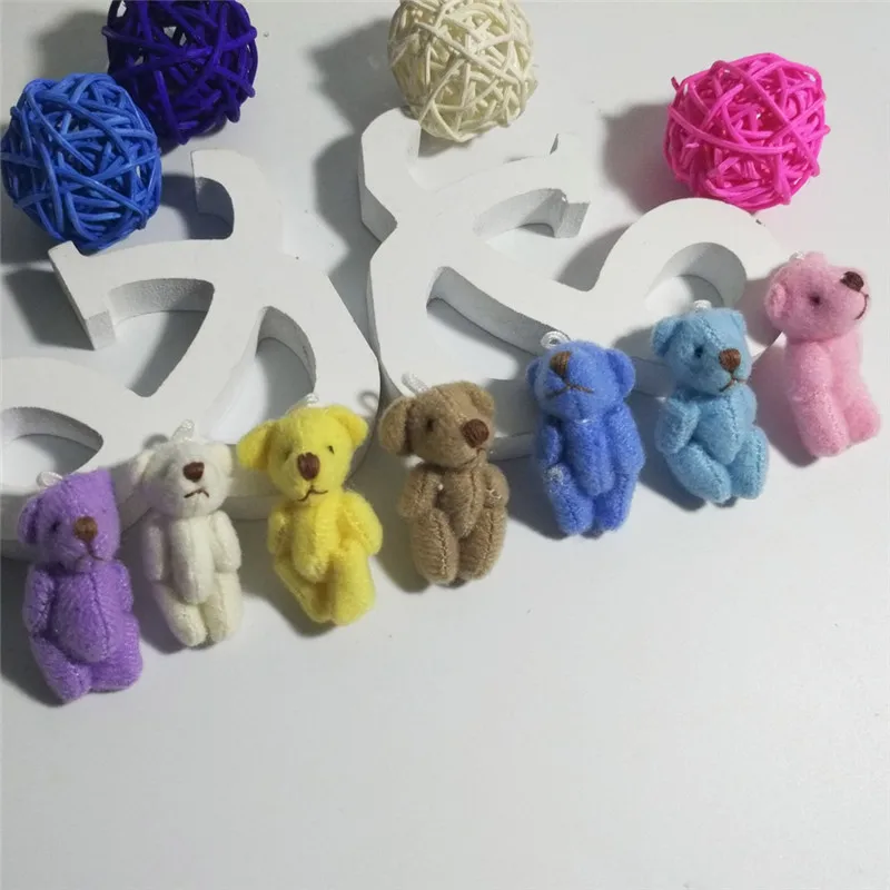 3.5cm 100pcs Mini Jointed Bear Plush Toys Cute Small DIY Teddy Bear Dolls (2)