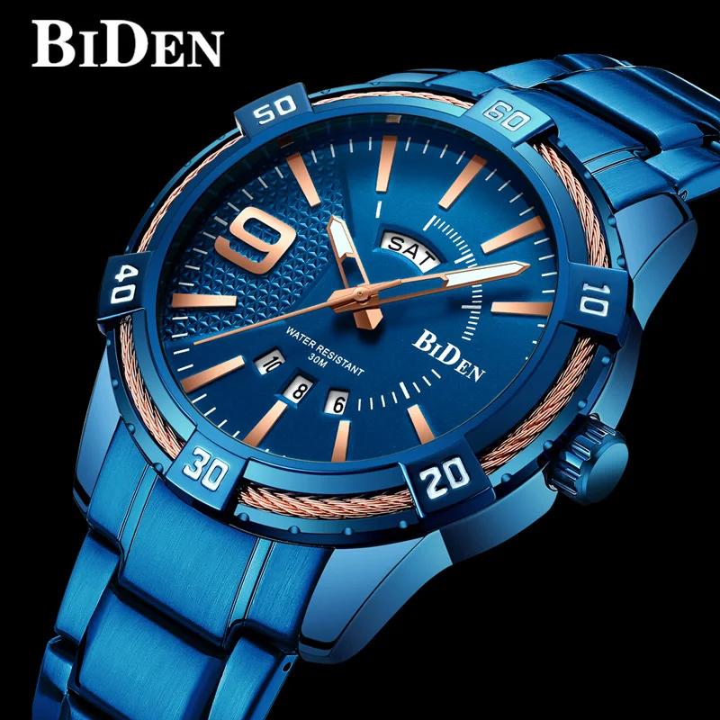 BIDEN Men Watch Top Brand Luxury Military Sport Male Clock Blue Stainless Steel Strap Quartz Wristwatch relogio masculino 0137
BIDEN Men Watch Top Brand Luxury Military Sport Male Clock Blue Stainless Steel Strap Quartz Wristwatch relogio masculino 0137