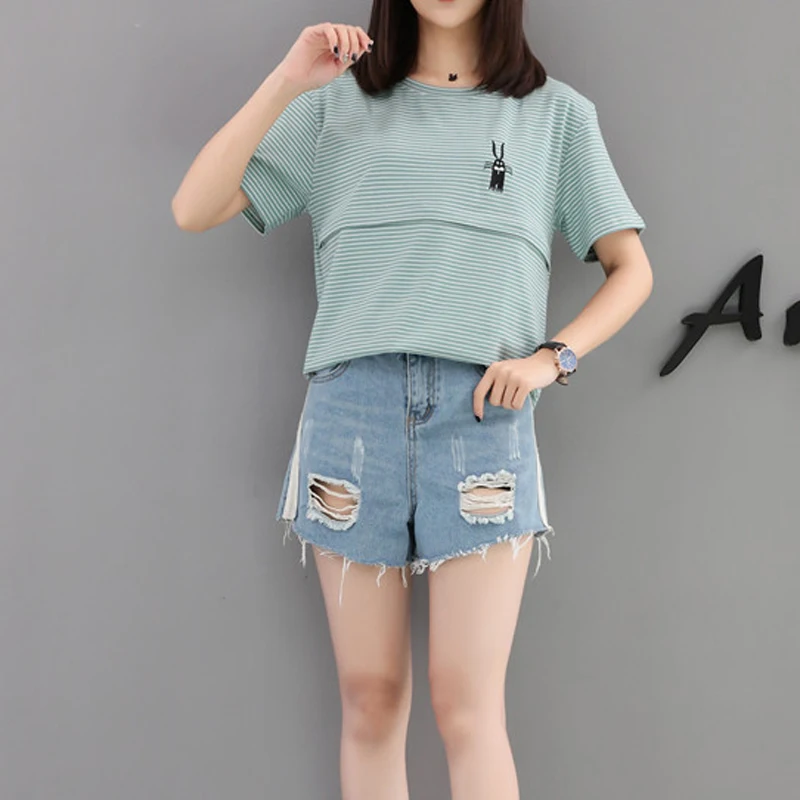 Dropshipping Maternity Summer Tee shirt White,Pink ,Light Green Pure Cotton Stripe Pregnant Short Sleeve Tops Nursing Wear
Dropshipping Maternity Summer Tee shirt White,Pink ,Light Green Pure Cotton Stripe Pregnant Short Sleeve Tops Nursing Wear