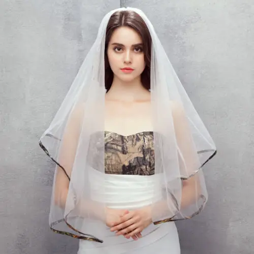 2016 New Arrival Wedding Veils Two-Layer Tulle with Camouflage Edge Women Bridal Veils with Comb Custom Made Camo Wedding Veil
2016 New Arrival Wedding Veils Two-Layer Tulle with Camouflage Edge Women Bridal Veils with Comb Custom Made Camo Wedding Veil