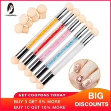 Новая упаковка губка головки острый круглый сменный порошок кисть Тени градиентная ручка короткая ручка инструмент для дизайна ногтей УФ Г...(China)