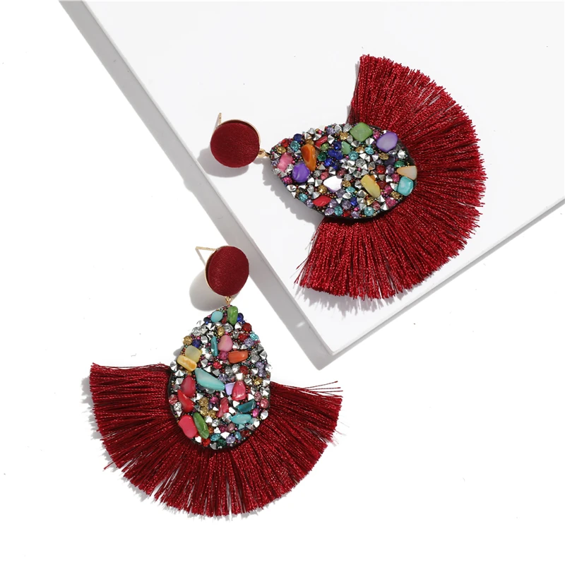 Fashion Mix Colors Rhinestone Crystal Big Tassel Dangle Earrings For Women Waterdrop Cz Hanging Fringe Earrings Drop Jewelry
Fashion Mix Colors Rhinestone Crystal Big Tassel Dangle Earrings For Women Waterdrop Cz Hanging Fringe Earrings Drop Jewelry