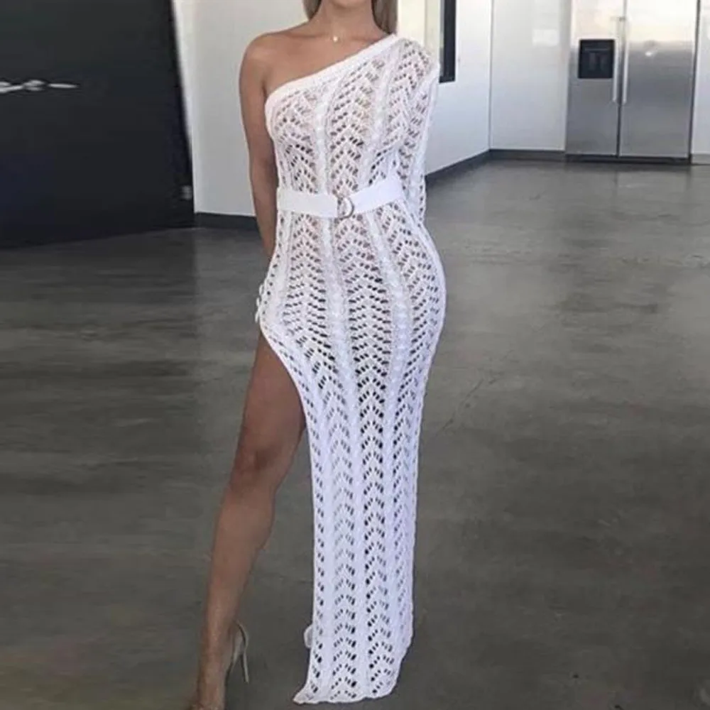 Missord 2019 Sexy One Shoulder Irregular Neck Dress Female Knitted Hollow Out Party Rosegold/Silver/White Dress FT9203
Missord 2019 Sexy One Shoulder Irregular Neck Dress Female Knitted Hollow Out Party Rosegold/Silver/White Dress FT9203