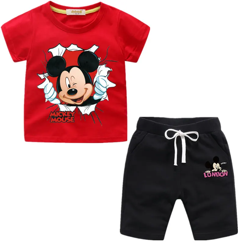 Summer Kids clothes Cotton Cartoon Mickey Mouse Short Sleeve T-Shirt Top + Leisure Shorts 2Pcs Set Girls Boys Clothing Sets 2-8Y
Summer Kids clothes Cotton Cartoon Mickey Mouse Short Sleeve T-Shirt Top + Leisure Shorts 2Pcs Set Girls Boys Clothing Sets 2-8Y