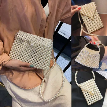 Hot Women's Handmade Woven Pearl Bag White Women Beaded Lipstick Pocket Bag INS
Hot Women's Handmade Woven Pearl Bag White Women Beaded Lipstick Pocket Bag INS