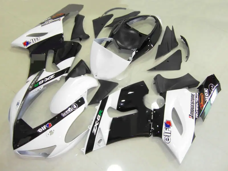 Набор обтекателей мотоцикла для KAWASAKI Ninja ZX6R 636 05 06 ZX 6R 2005 2006 zx6r ABS белый черный набор