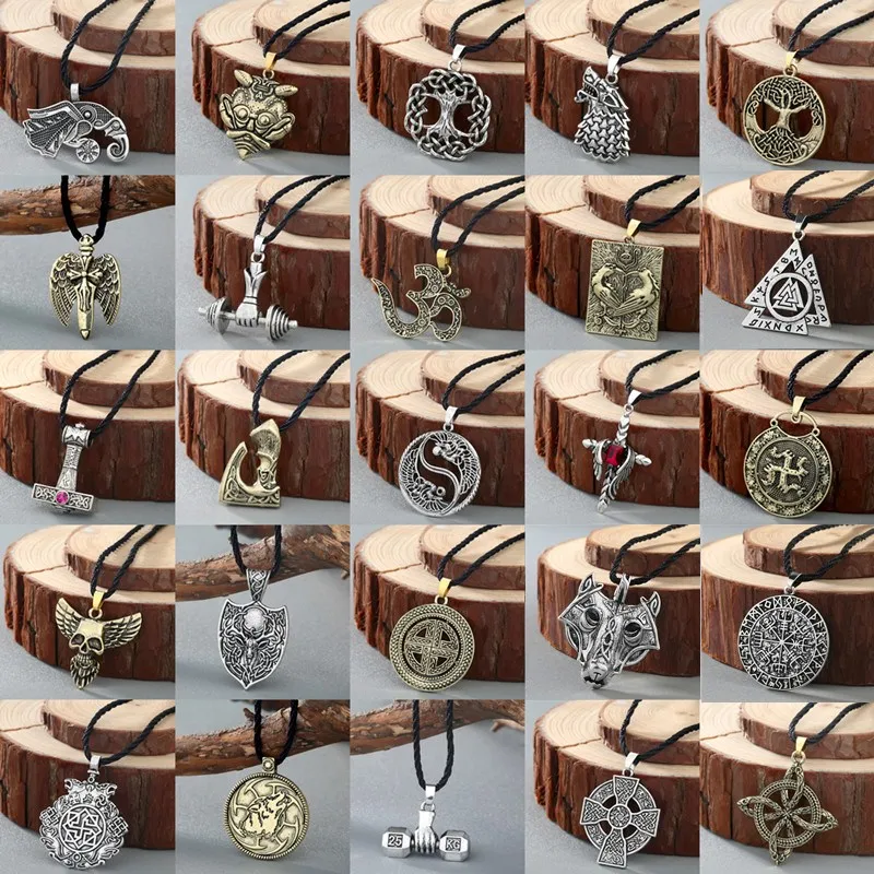 QIMING Nordic Viking Men Necklace Women Slavic Symbol Amulets Kolovrat Antique Silver Cross Hammer Pendant Male Necklace Jewelry
QIMING Nordic Viking Men Necklace Women Slavic Symbol Amulets Kolovrat Antique Silver Cross Hammer Pendant Male Necklace Jewelry