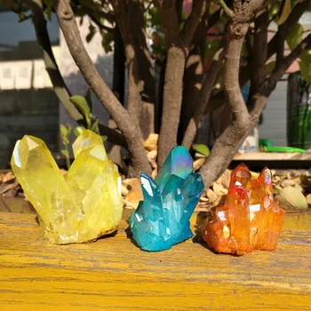 3pcs Rare and beautiful specimen of electroplated quartz crystal clusters 180g wedding decoration aquarium
3pcs Rare and beautiful specimen of electroplated quartz crystal clusters 180g wedding decoration aquarium