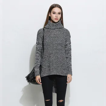 Autumn Women Solid Loose Turtleneck Warm Sweater Fashion Split Gebreide Long Knitted Pullovers Blusas De Inverno
Autumn Women Solid Loose Turtleneck Warm Sweater Fashion Split Gebreide Long Knitted Pullovers Blusas De Inverno