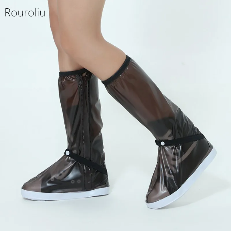 Rouroliu Women Men Cycling Waterproof Shoes Covers Knee-high Reusable Slip-resistant Overshoes Rain Boots Large Sizes FR71
Rouroliu Women Men Cycling Waterproof Shoes Covers Knee-high Reusable Slip-resistant Overshoes Rain Boots Large Sizes FR71