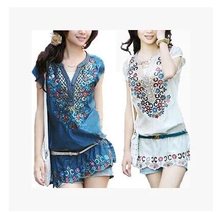 New 2016 Hot Summer Ethnic Vintage Stand Collar Blouses Fashion Embroidery Short Sleeve Vestidos Dresses Maxi Tops Free Shipping
New 2016 Hot Summer Ethnic Vintage Stand Collar Blouses Fashion Embroidery Short Sleeve Vestidos Dresses Maxi Tops Free Shipping