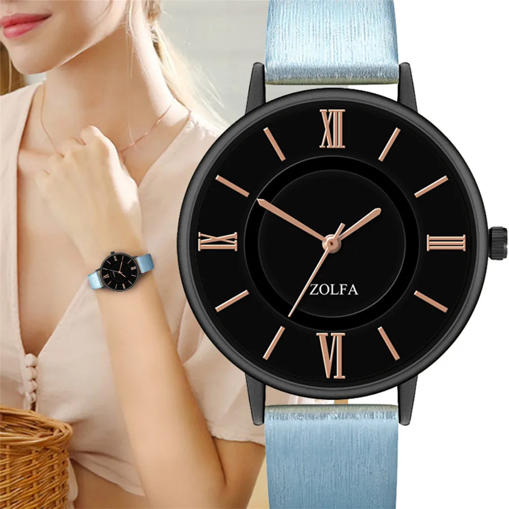 Новые модные женские кварцевые часы с кожаным ремешком orologio donna большой механизм