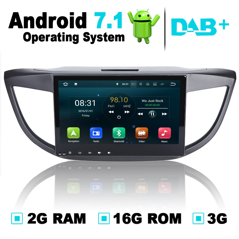 Android 7 1 система автомобильный DVD GPS навигационная стерео медиа авто радио для Honda CRV