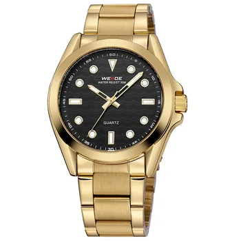 Luxury Brand WEIDE Fashion Dress Watch Men Gold Black Case Analog Quartz Movement 30m Waterproof Steel Band Wristwatch Relogios
Luxury Brand WEIDE Fashion Dress Watch Men Gold Black Case Analog Quartz Movement 30m Waterproof Steel Band Wristwatch Relogios