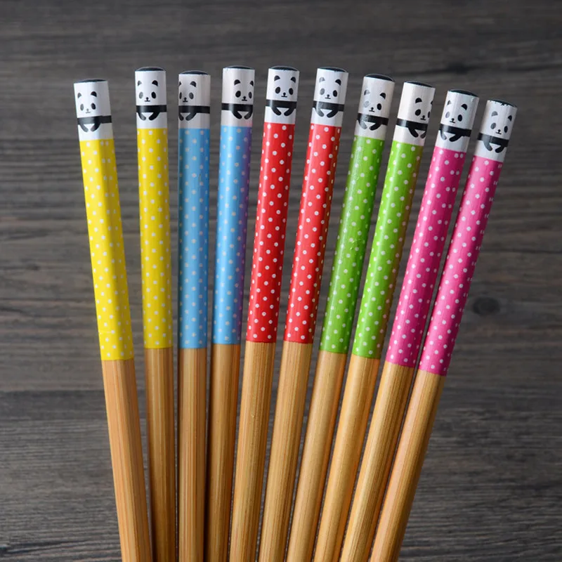 5 pairs per bag Creative new products, colorful, cute cartoon panda, natural bamboo chopsticks
5 pairs per bag Creative new products, colorful, cute cartoon panda, natural bamboo chopsticks