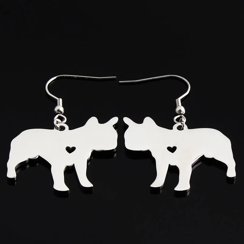High Quality Stainless Steel French Bulldog Stud Earrings for Women Silver Pet/Dog Earings Fashion Jewelry Pendientes 2016 Gift
High Quality Stainless Steel French Bulldog Stud Earrings for Women Silver Pet/Dog Earings Fashion Jewelry Pendientes 2016 Gift