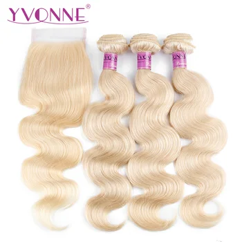 Yvonne Brazilian Remy Hair Body Wave Blond Bundles with Closure 3Pcs Color 613 Human Hair Bundles With Closure 4x4
Yvonne Brazilian Remy Hair Body Wave Blond Bundles with Closure 3Pcs Color 613 Human Hair Bundles With Closure 4x4