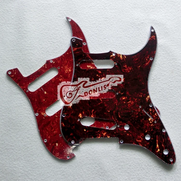 Tortoise Red Custom 4 Ply Guitar Pickguard Compatible With Strat Guitar SSS