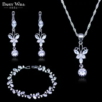 Best Lovely Present For Women & Lady Pure White Crystal Silver Color Jewelry Sets For Women Nice Bracelets Butterfly
Best Lovely Present For Women & Lady Pure White Crystal Silver Color Jewelry Sets For Women Nice Bracelets Butterfly