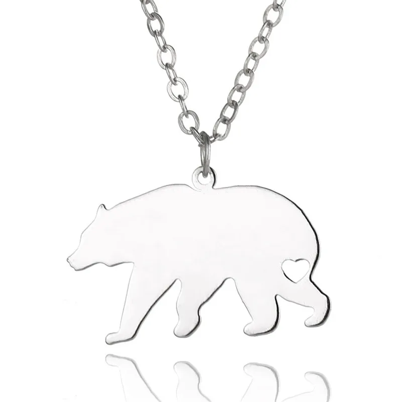 Wholesale Trendy Polar Bear Stainless Steel Necklace Polar Bear Heart Pendant Necklace Women Fashion Bear Jewellery Gift
Wholesale Trendy Polar Bear Stainless Steel Necklace Polar Bear Heart Pendant Necklace Women Fashion Bear Jewellery Gift