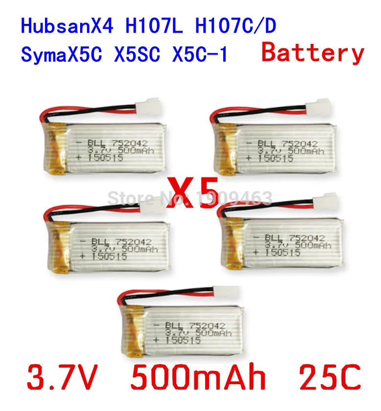 5pcs 3.7V 500mAh Battery For Hubsan X4 H107 H107L H107C H107D V252 JXD385 X5C X5 X5C-1 Battery
5pcs 3.7V 500mAh Battery For Hubsan X4 H107 H107L H107C H107D V252 JXD385 X5C X5 X5C-1 Battery