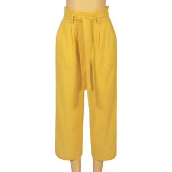 Cotton linen Casual High Waist Straight Pant Women Elastic Waist Wide Leg Capris Trouser Spring Summer Ankle-length Pants Female
Cotton linen Casual High Waist Straight Pant Women Elastic Waist Wide Leg Capris Trouser Spring Summer Ankle-length Pants Female