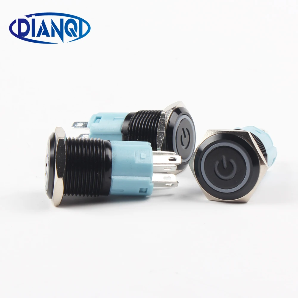 16mm Metal Alumina black press button reset PushButton Switch with Led Power indicator lamp flat button momentary 16HXDY.F.BK
16mm Metal Alumina black press button reset PushButton Switch with Led Power indicator lamp flat button momentary 16HXDY.F.BK