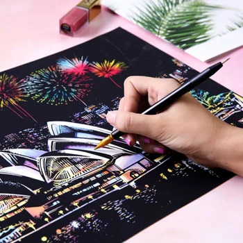 Creative Color Postcard Scraping Night Scenes Scratching Classical Architecture City Sign Greeting Cards
Creative Color Postcard Scraping Night Scenes Scratching Classical Architecture City Sign Greeting Cards