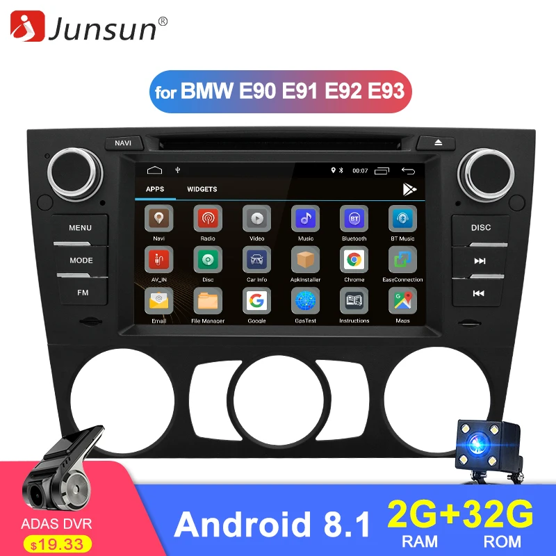 Junsun Android 8.1 Car DVD Radio for BMW 3 Series E90 E91 E92 E93 Multimedia Navigation with RDS Bluetooth Mirror Link Free Map
Junsun Android 8.1 Car DVD Radio for BMW 3 Series E90 E91 E92 E93 Multimedia Navigation with RDS Bluetooth Mirror Link Free Map