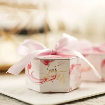 30pcs New Creative Hexagonal shape Pink Marble Candy Box Wedding Favors Engagement Party Supplies Bomboniere Gift Box
30pcs New Creative Hexagonal shape Pink Marble Candy Box Wedding Favors Engagement Party Supplies Bomboniere Gift Box