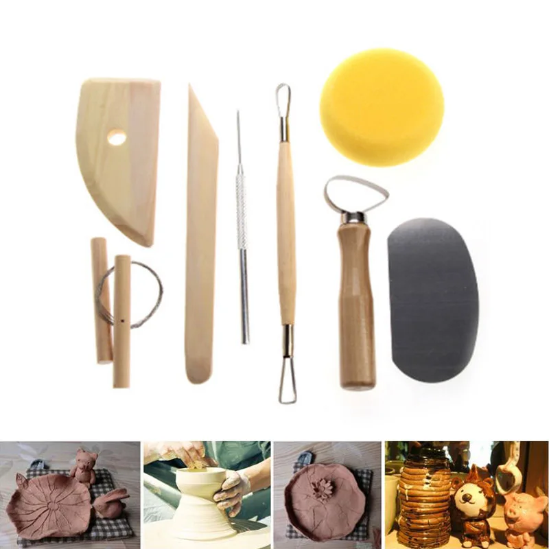 8 Pcs Pottery Tools Set Clay Sculpting Modeling Carving Ceramics Art Kit TB Sale
8 Pcs Pottery Tools Set Clay Sculpting Modeling Carving Ceramics Art Kit TB Sale