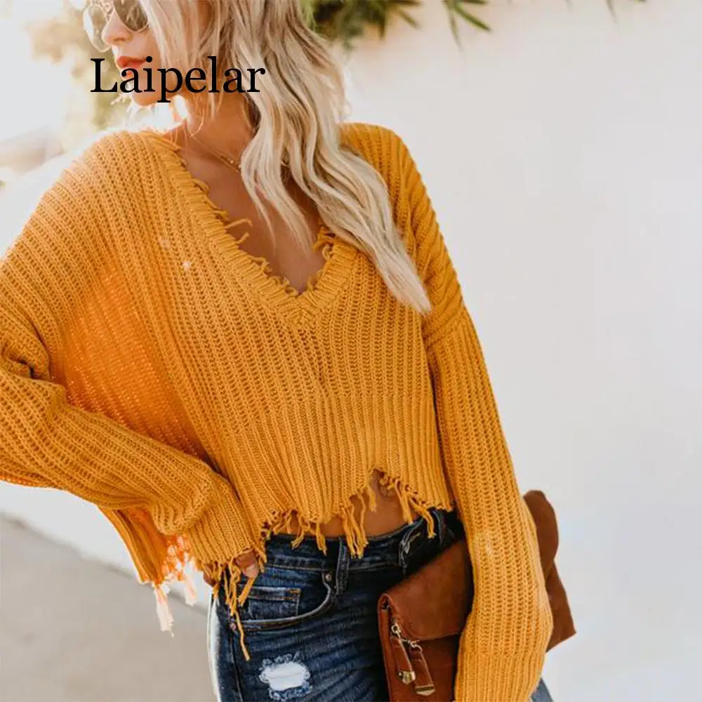 Laipelar Autumn and Winter Fashion Long Sleeve V-neck Solid Color Backless Loose Ladies Sweater
Laipelar Autumn and Winter Fashion Long Sleeve V-neck Solid Color Backless Loose Ladies Sweater