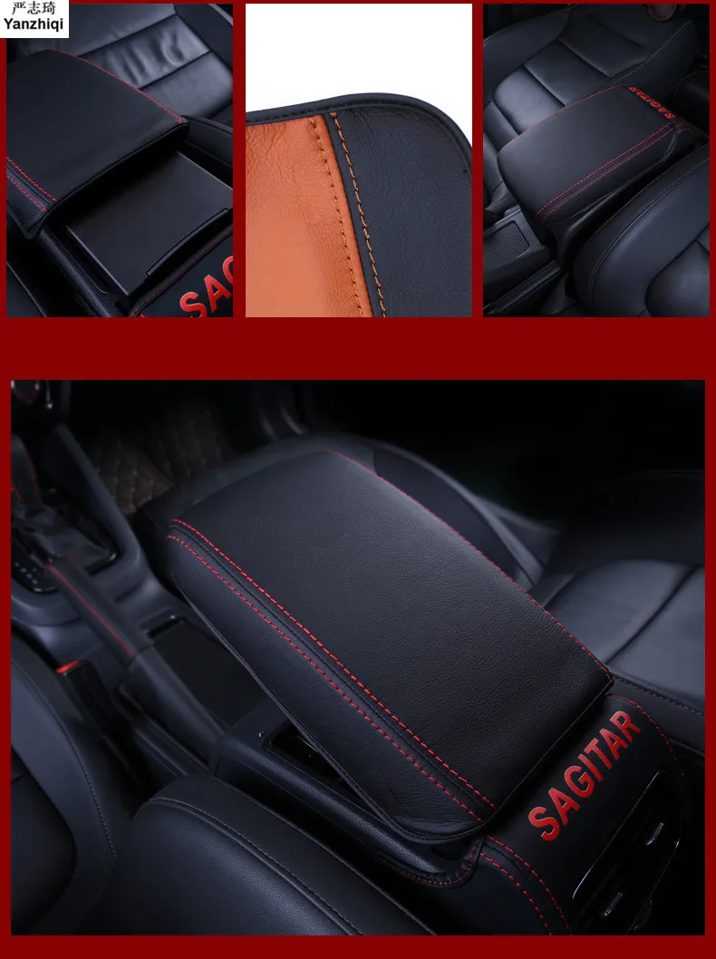 For VOLKSWAGEN Embroidery Car Center Console Armrest Cushion Mat Pad Cover X1