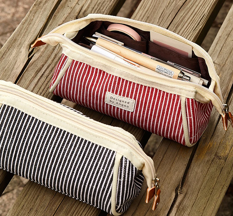 Canvas Cute Pencil Case Zipper Fresh Stripe Large Capacity Pencil Box Kid Pensil Case Bag Kalem Kutu Kawaii School Stationery
Canvas Cute Pencil Case Zipper Fresh Stripe Large Capacity Pencil Box Kid Pensil Case Bag Kalem Kutu Kawaii School Stationery