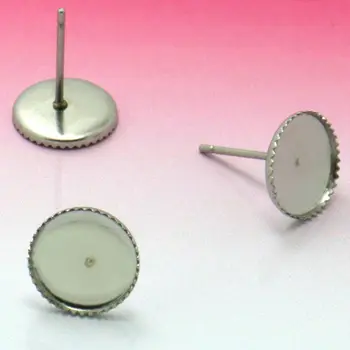 20pcs, Stainless steel 10mm Stud Earring Blank with Teeth edge Setting Tray for Cameo Cabochons Jewelry accessories wholesale
20pcs, Stainless steel 10mm Stud Earring Blank with Teeth edge Setting Tray for Cameo Cabochons Jewelry accessories wholesale