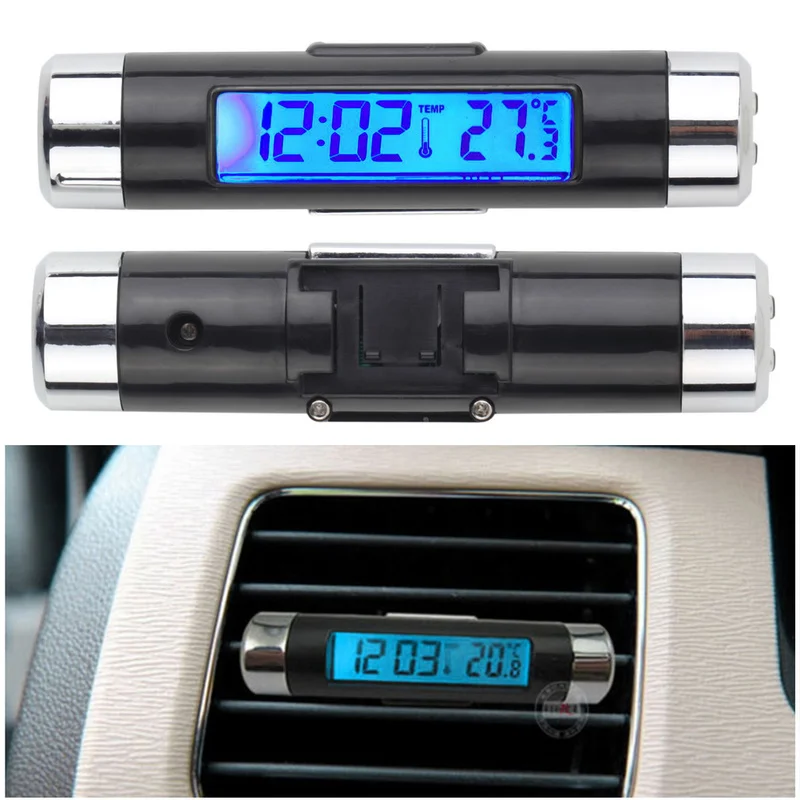 2In1 Car Electronic Clock Digital LCD Clock Temperature Display Auto Thermometer Car Automotive Blue Backlight Car Accessories
2In1 Car Electronic Clock Digital LCD Clock Temperature Display Auto Thermometer Car Automotive Blue Backlight Car Accessories