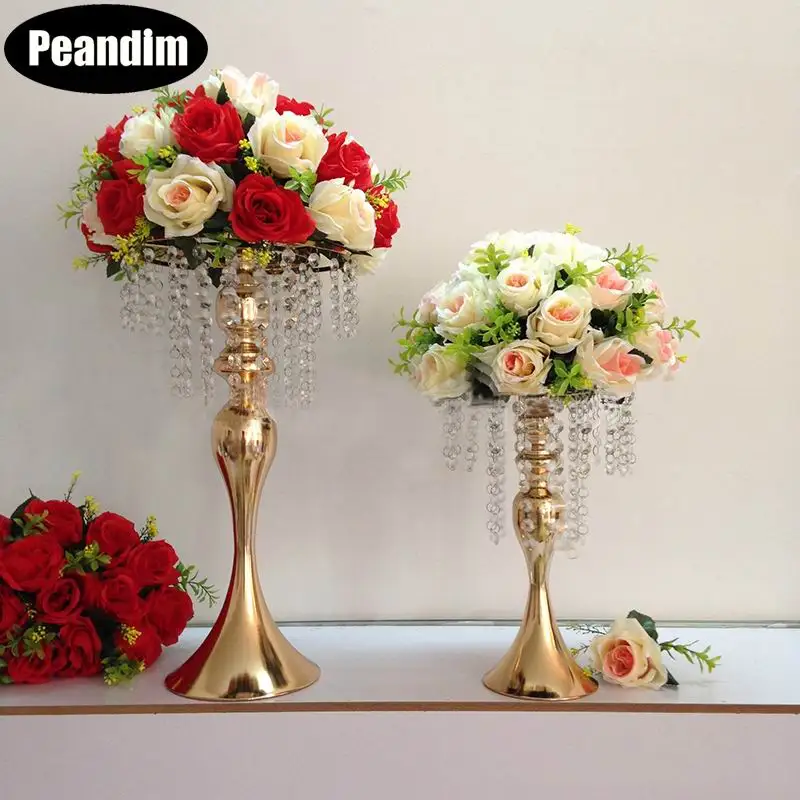 PEANDIM Romantic Flower Holder With Crystal Beads Gold Flower Rack Centerpieces Wedding Decor Tabletop Vase For Home Party Decor
PEANDIM Romantic Flower Holder With Crystal Beads Gold Flower Rack Centerpieces Wedding Decor Tabletop Vase For Home Party Decor