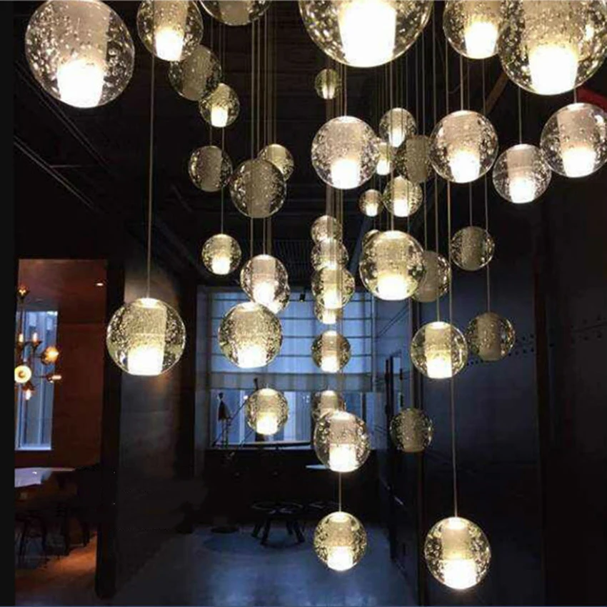 Modern Crystal Glass Ball LED Pendant Lights Fixtures Multiple Staircase Lamps Bar Hanging Lamp For Hotel Villa Duplex Apartment
Modern Crystal Glass Ball LED Pendant Lights Fixtures Multiple Staircase Lamps Bar Hanging Lamp For Hotel Villa Duplex Apartment