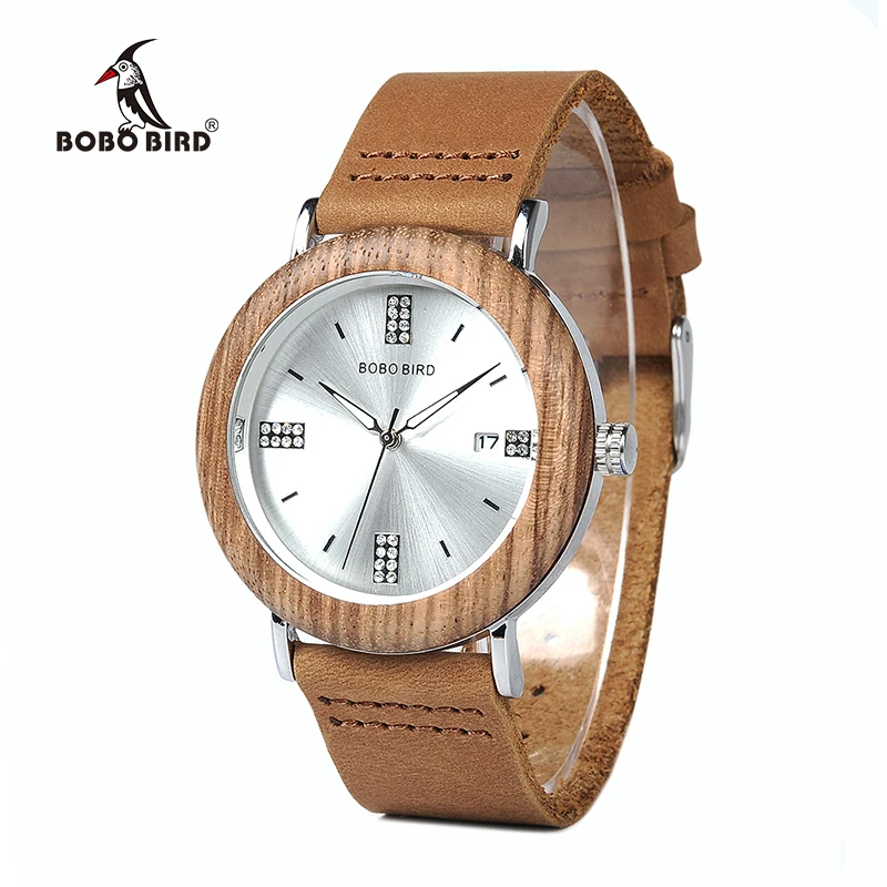 BOBO BIRD Newest Ladies Wooden Watch Calendar Date Gems Imitate Diamond Fashion Quartz Watches for Women Wood Box
BOBO BIRD Newest Ladies Wooden Watch Calendar Date Gems Imitate Diamond Fashion Quartz Watches for Women Wood Box